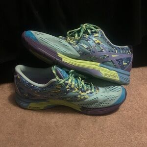 Asics Women's Teal and Purple Athletic Shoes